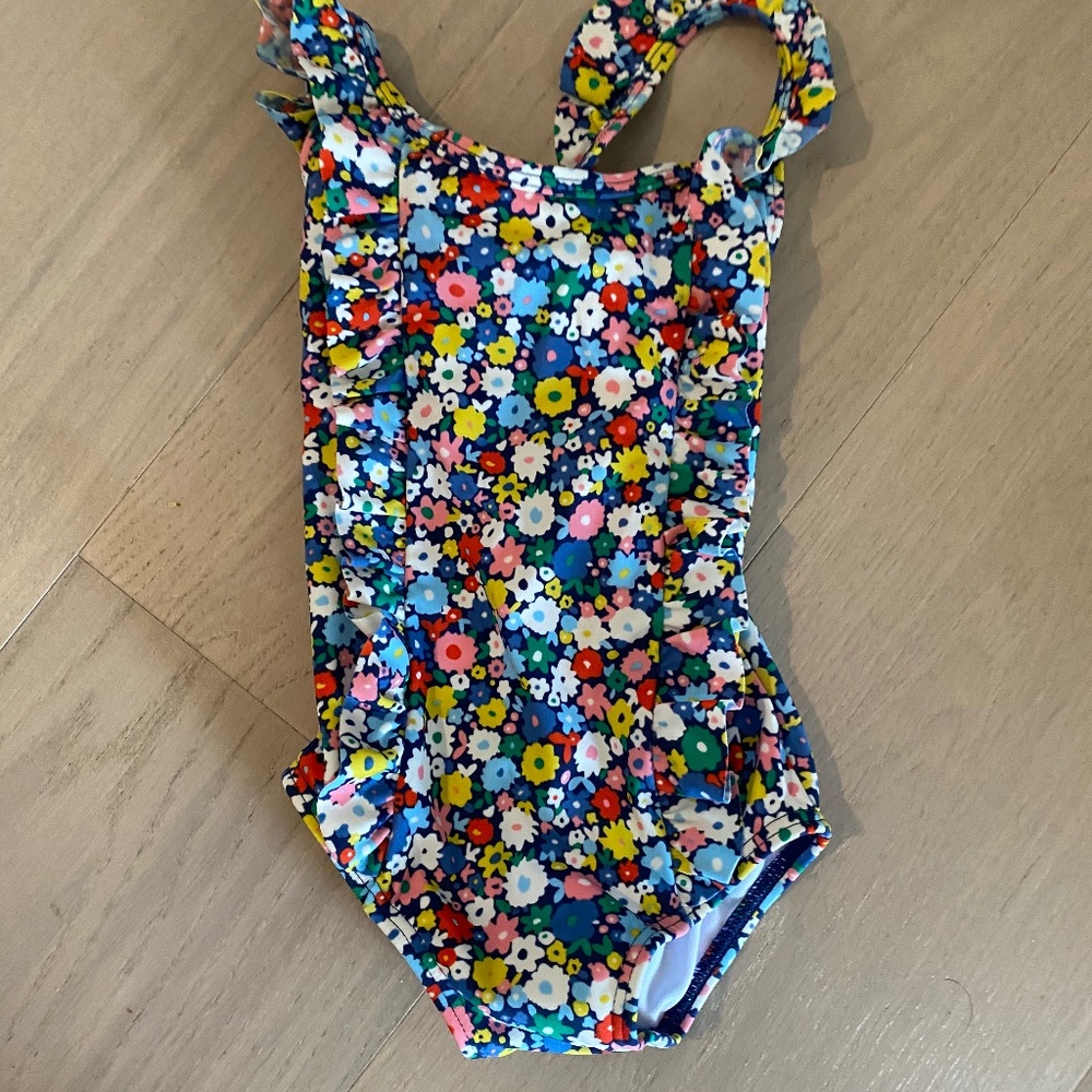 NWT Baby Boden Floral Swimsuit 9-12 months